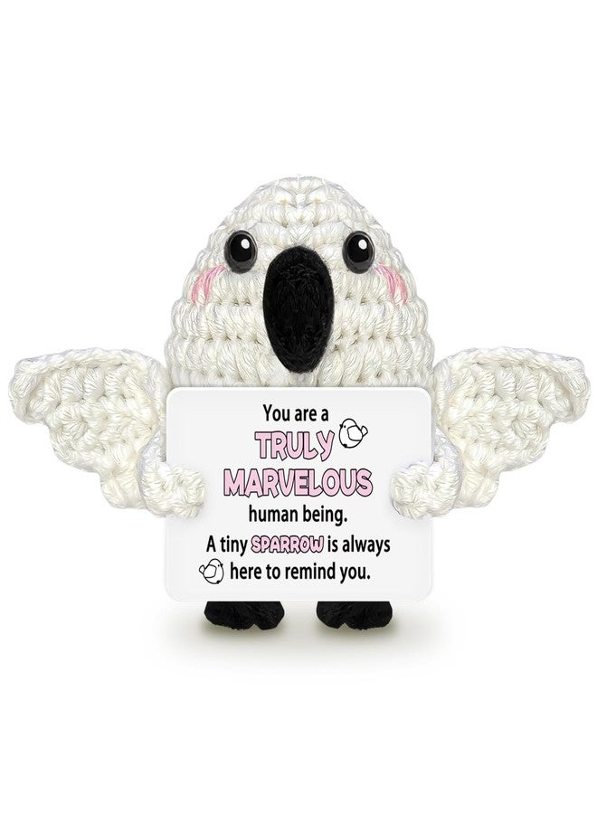 AICHPVOY Positive Crochet Animals Handmade Crochet Sparrow Inspirational Gifts for Dad from Daughter Son Unique Fathers Day Mom Mothers Day Presents from Kids - Image 1